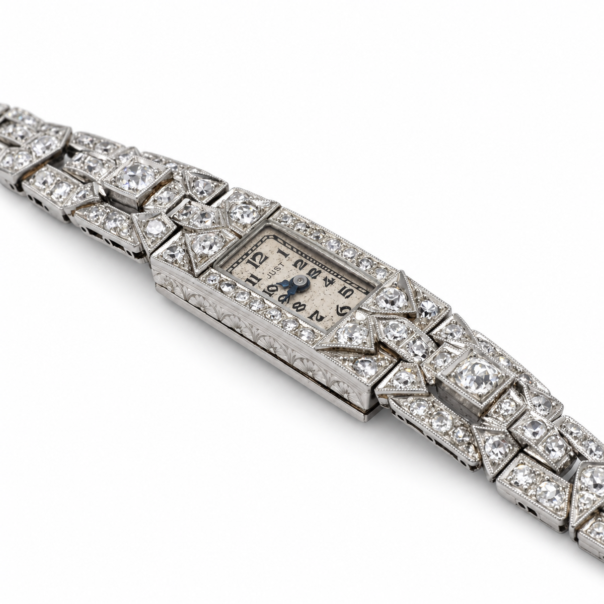 Art déco - Montre femme Platine et diamants