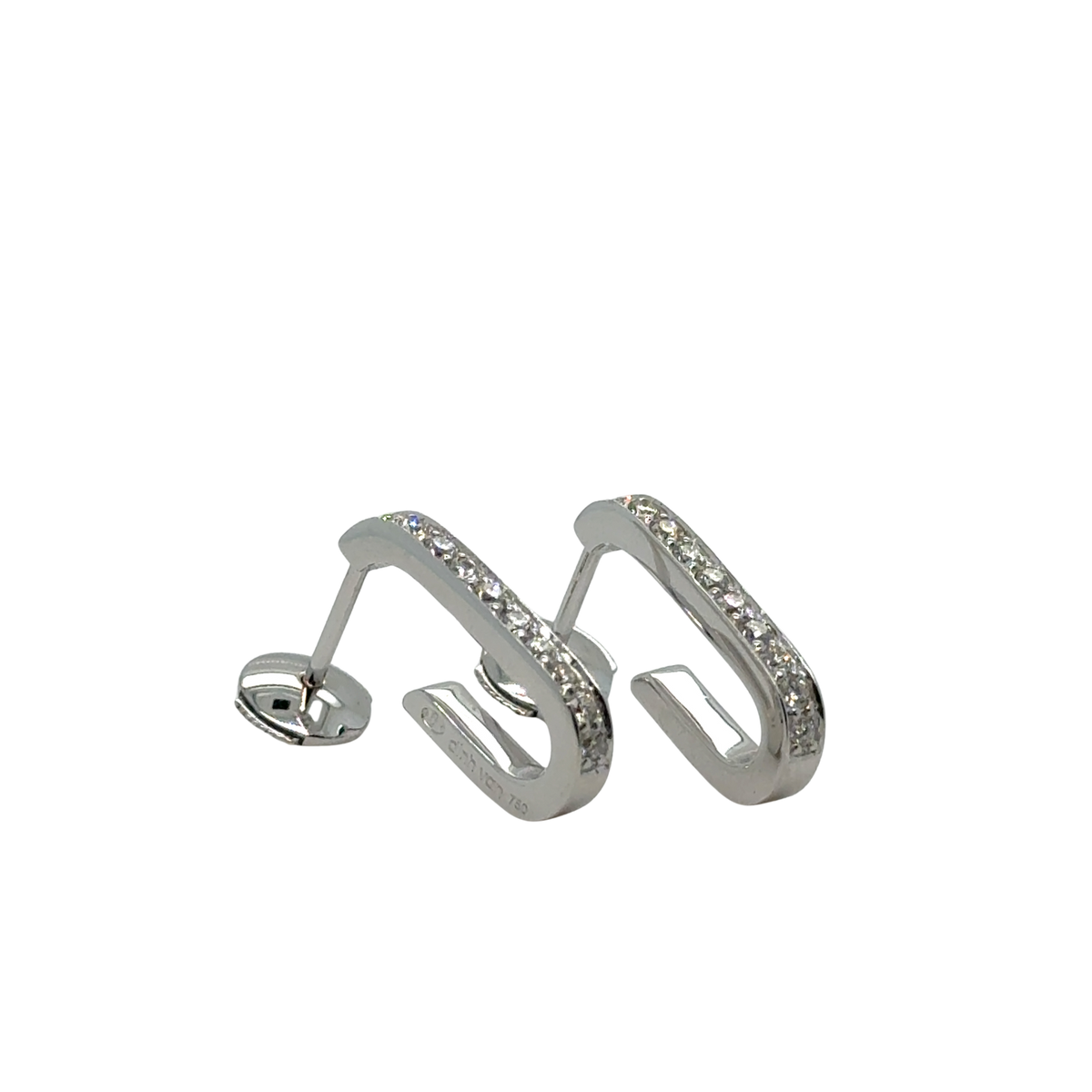 DINH VAN - Boucles d’oreilles Maillon - Moyen Modèle - Or blanc et Diamants