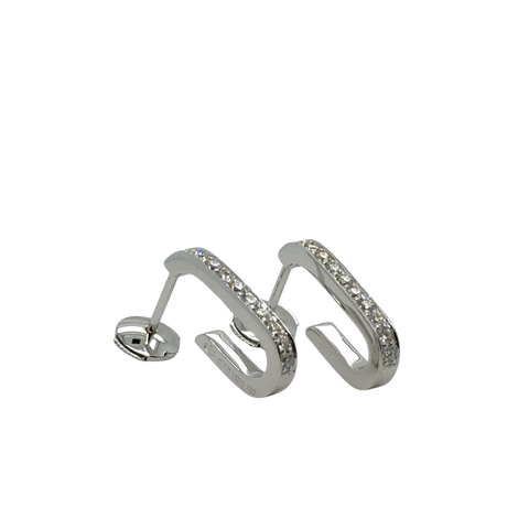 DINH VAN - Boucles d’oreilles Maillon - Moyen Modèle - Or blanc et Diamants