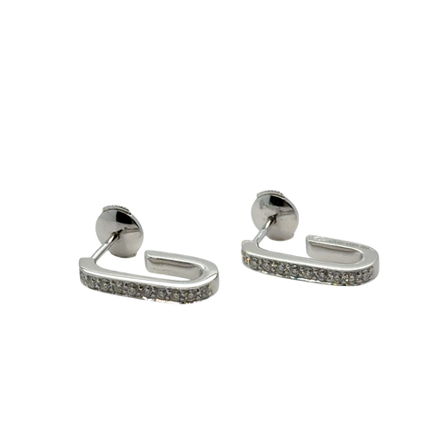 DINH VAN - Boucles d’oreilles Maillon - Moyen Modèle - Or blanc et Diamants