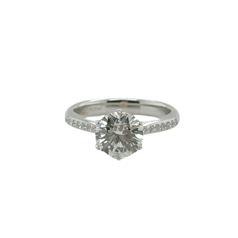 Solitaire Or blanc - Diamant 2,22 carats