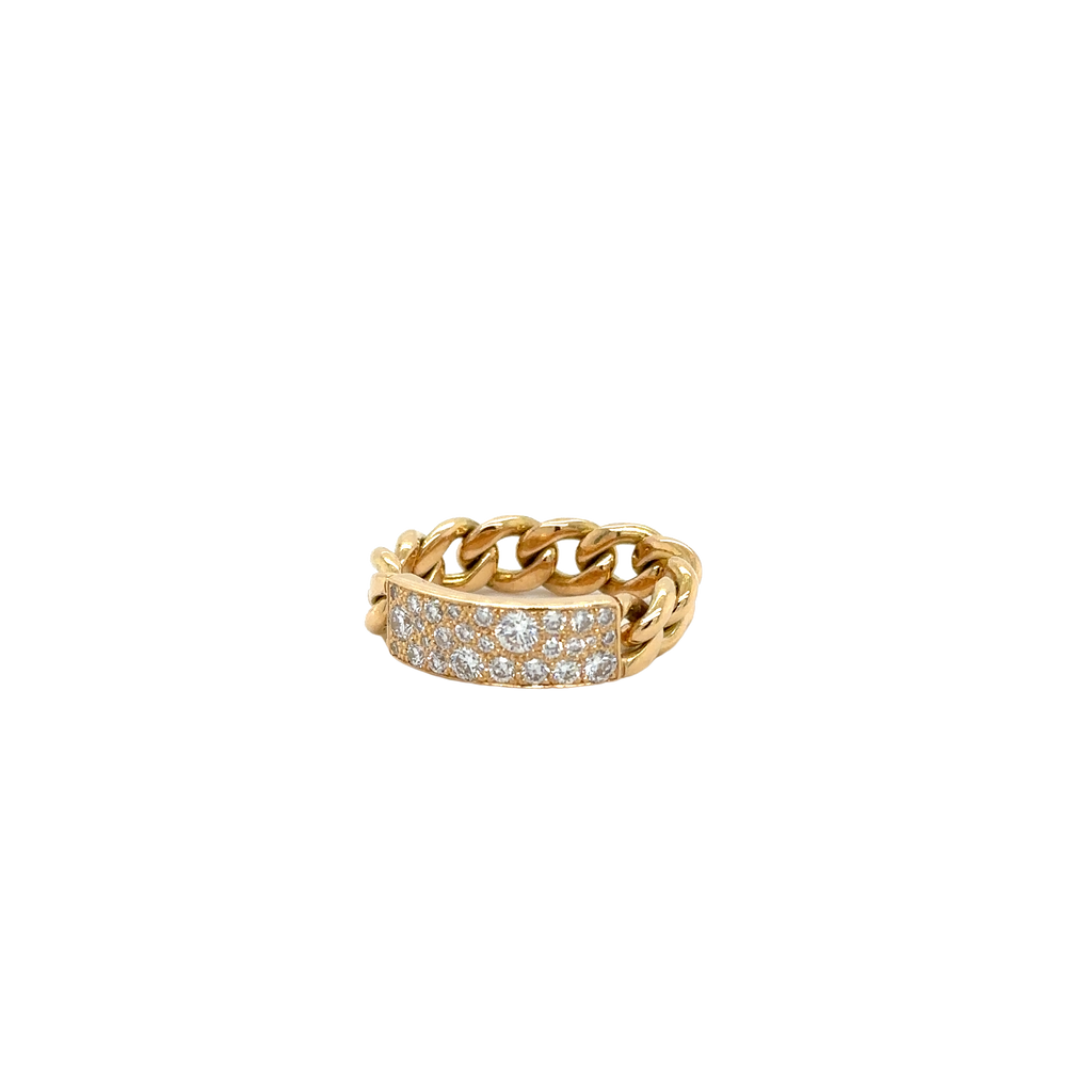 Dior - Bague Gourmette Or Jaune et Diamants