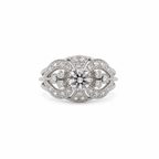 Art déco - Bague Platine et diamants
