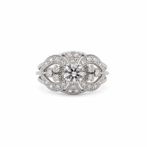 Art déco - Bague Platine et diamants