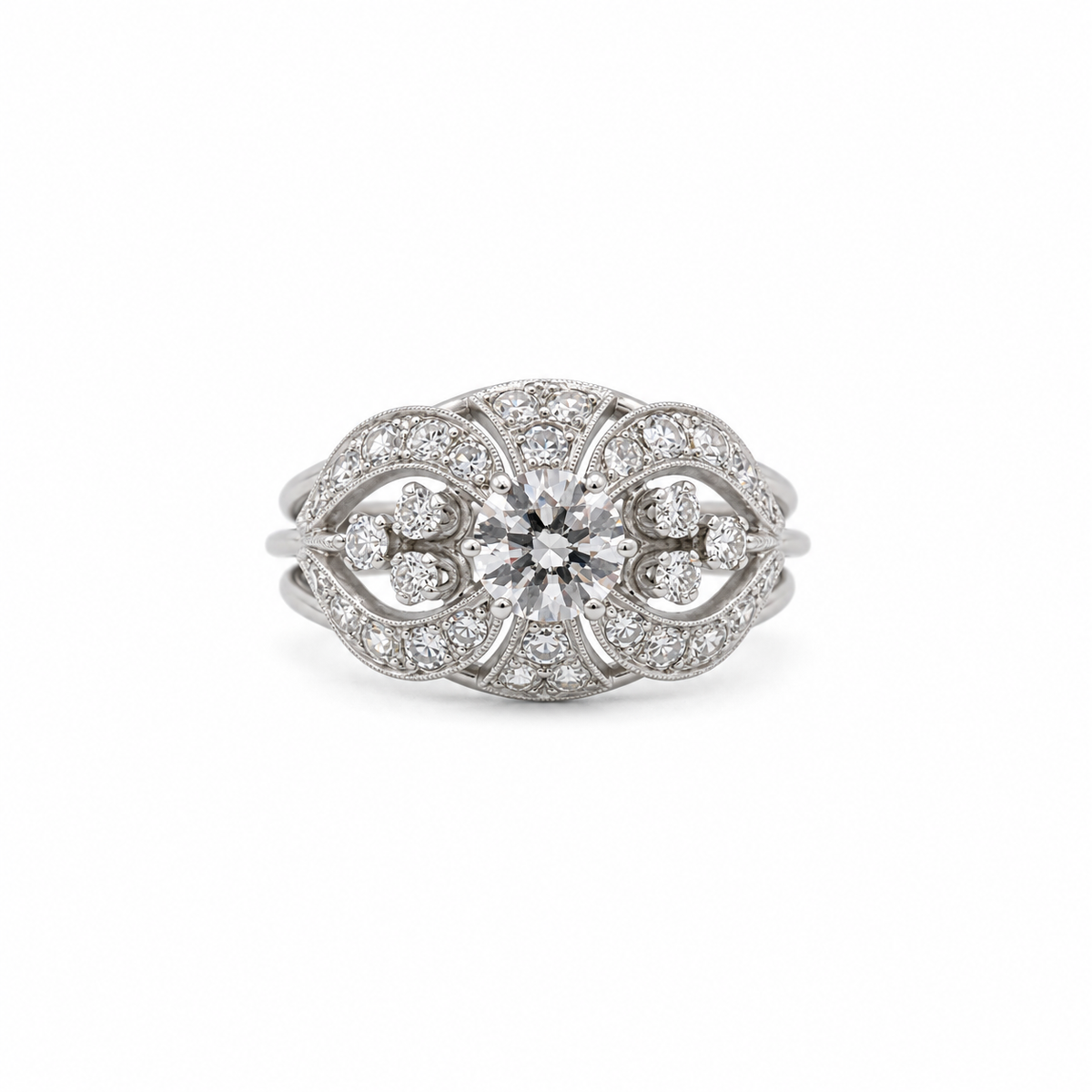 Art déco - Bague Platine et diamants