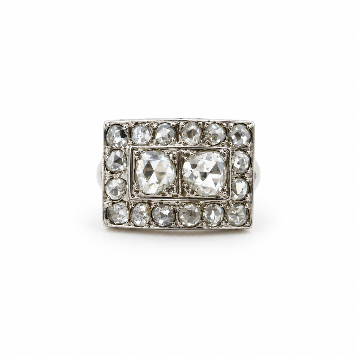 Bague Tank Or blanc et Diamants