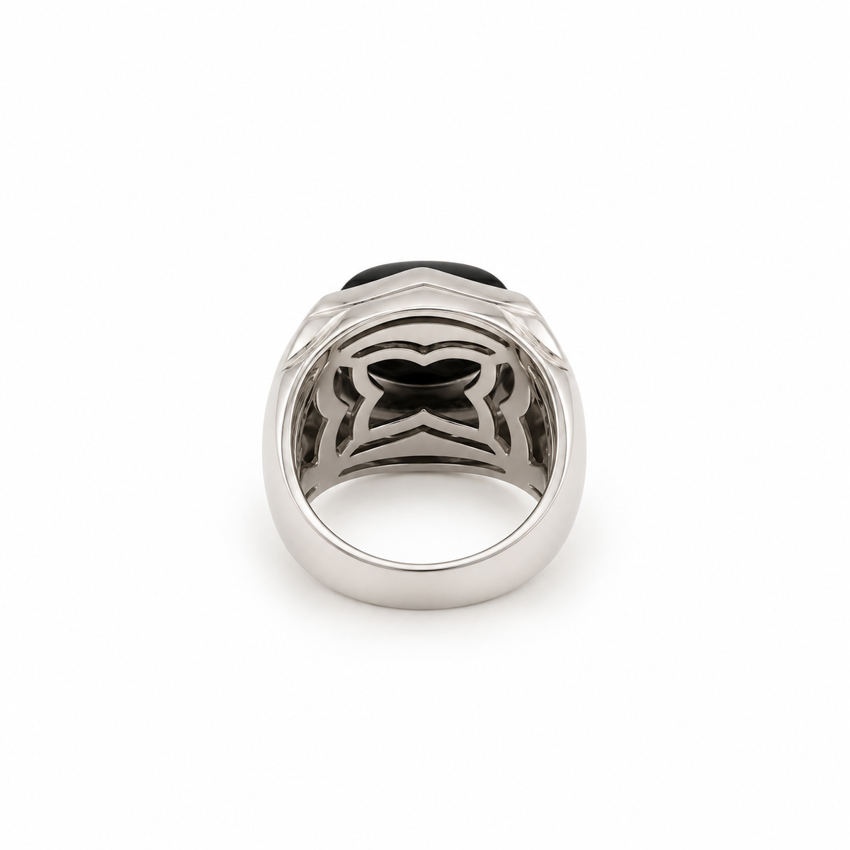 Bulgari - Bague Pyramide - Or blanc - Onyx