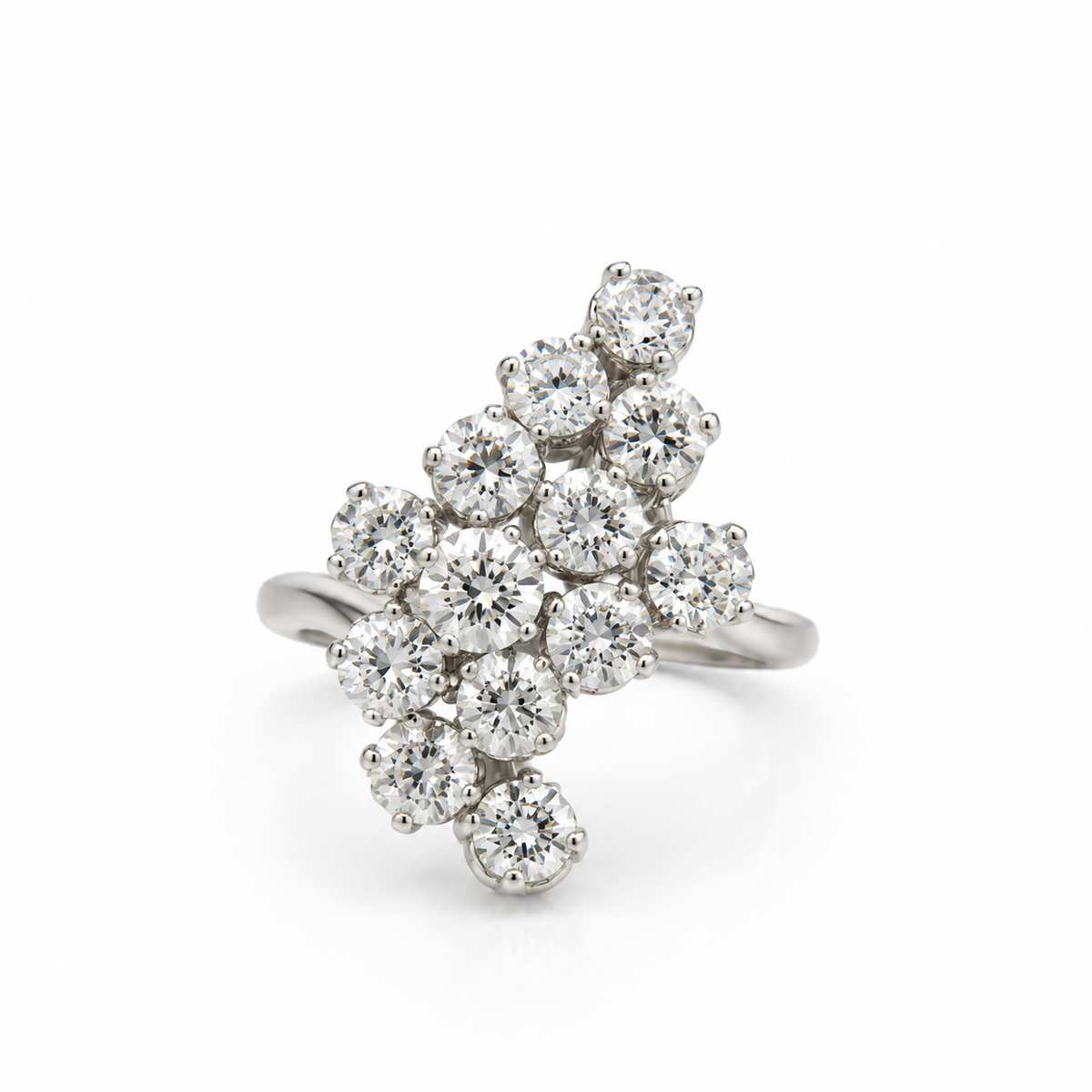 Bague Cocktail - Platine - Diamants 2,80 carats
