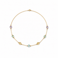 Collier Or Jaune - Améthyste - Aiguë Marine - Citrine
