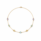 Collier Or Jaune - Améthyste - Aiguë Marine - Citrine
