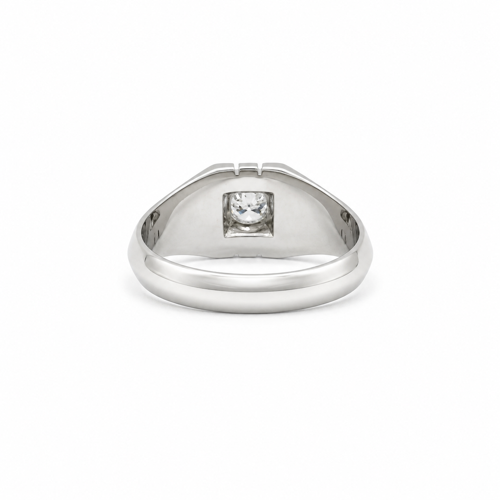 Bague Jonc Or blanc Diamant 0,20 carat