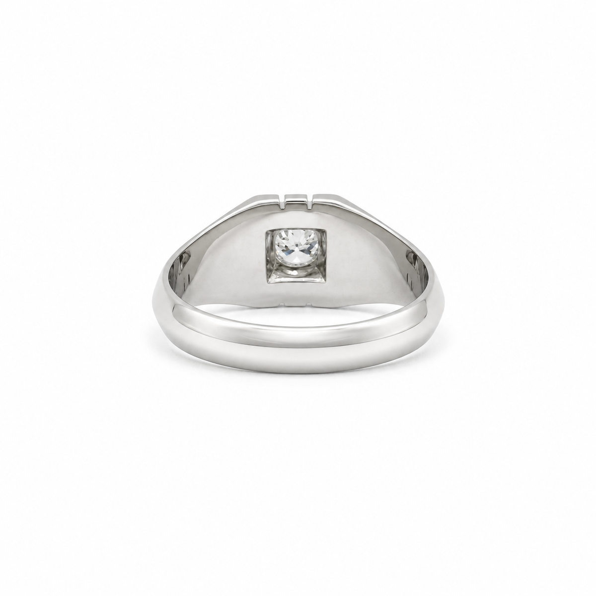 Bague Jonc Or blanc Diamant 0,20 carat