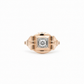 Bague Tank - Or rose - Diamant