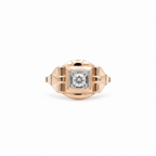 Bague Tank - Or rose - Diamant