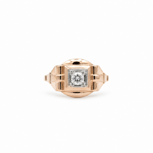 Bague Tank - Or rose - Diamant