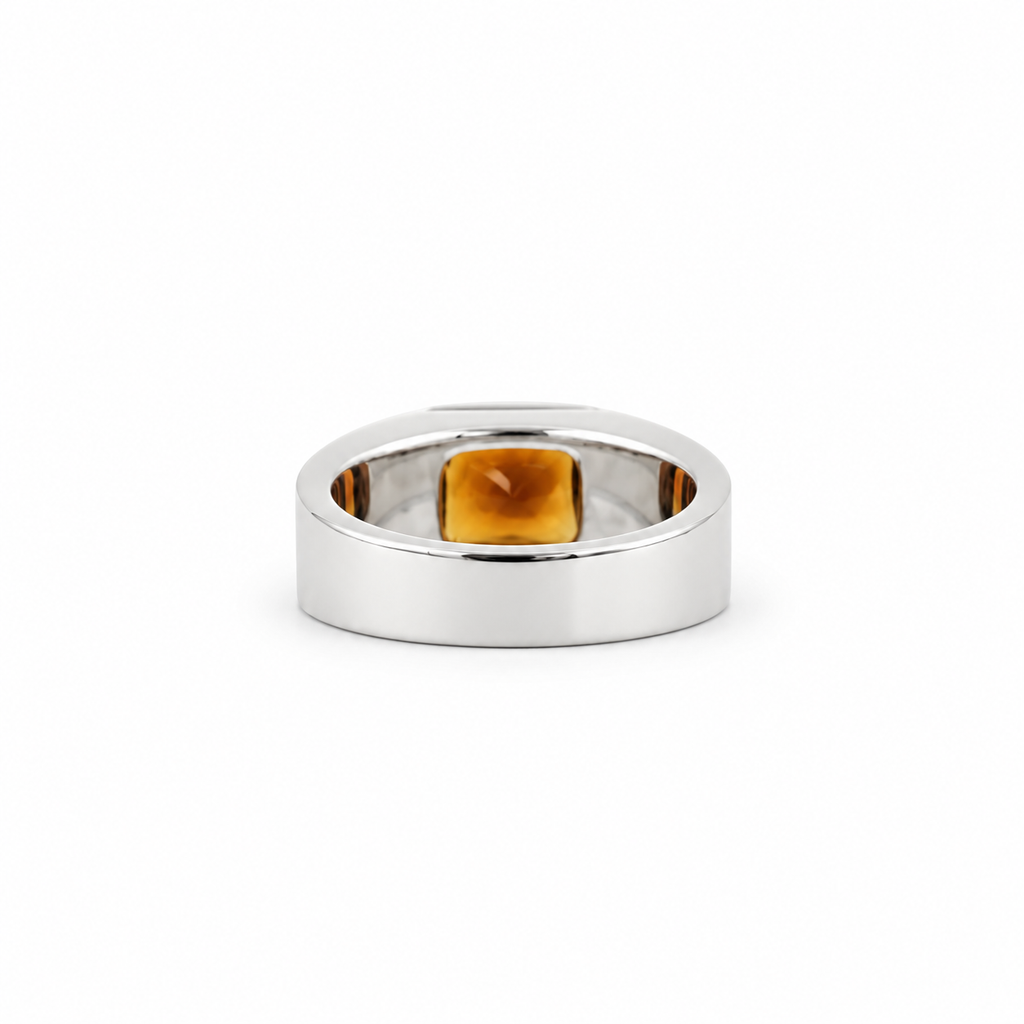 Cartier - Bague Tank Or Blanc et citrine