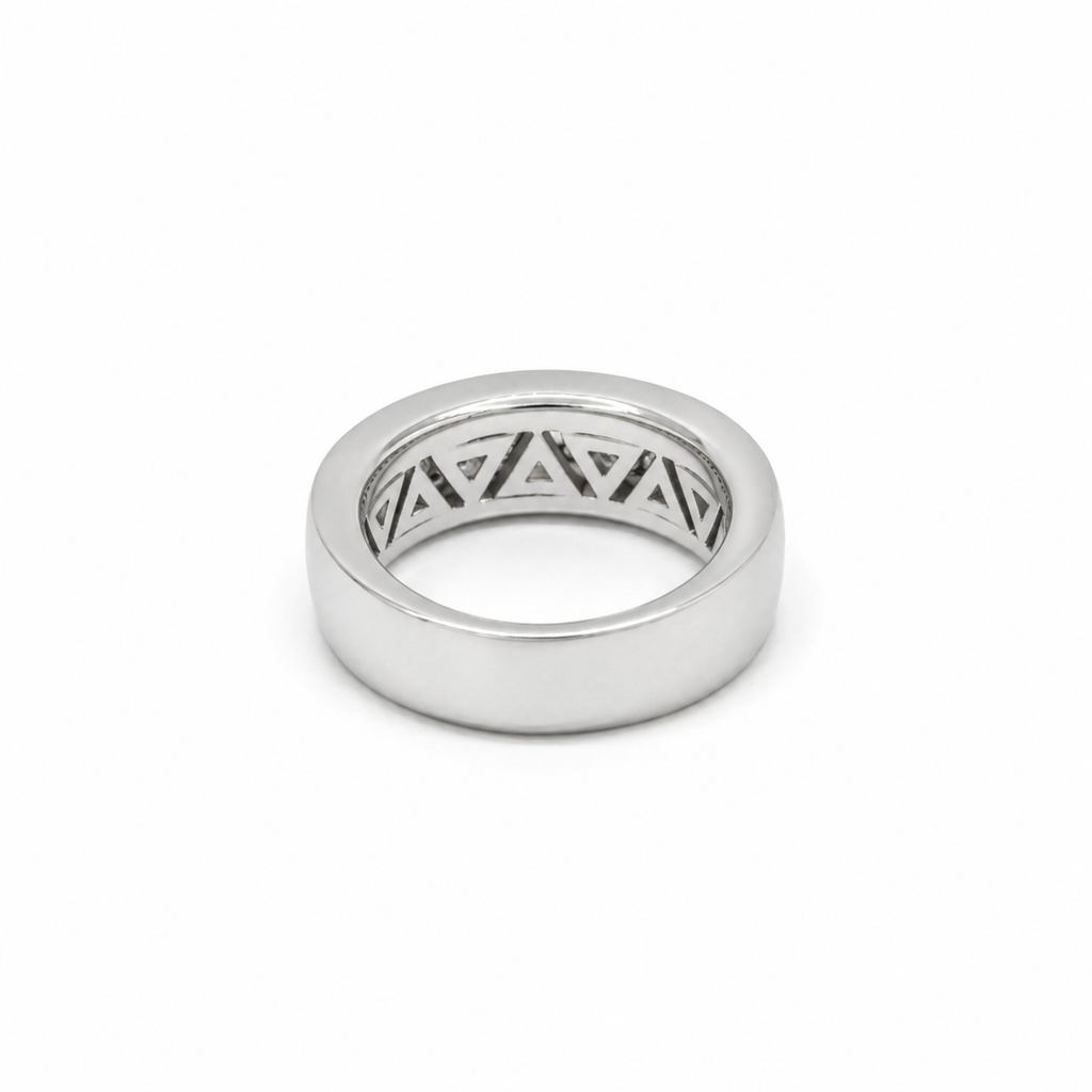 Bague Jonc - Or blanc avec pavage diamants