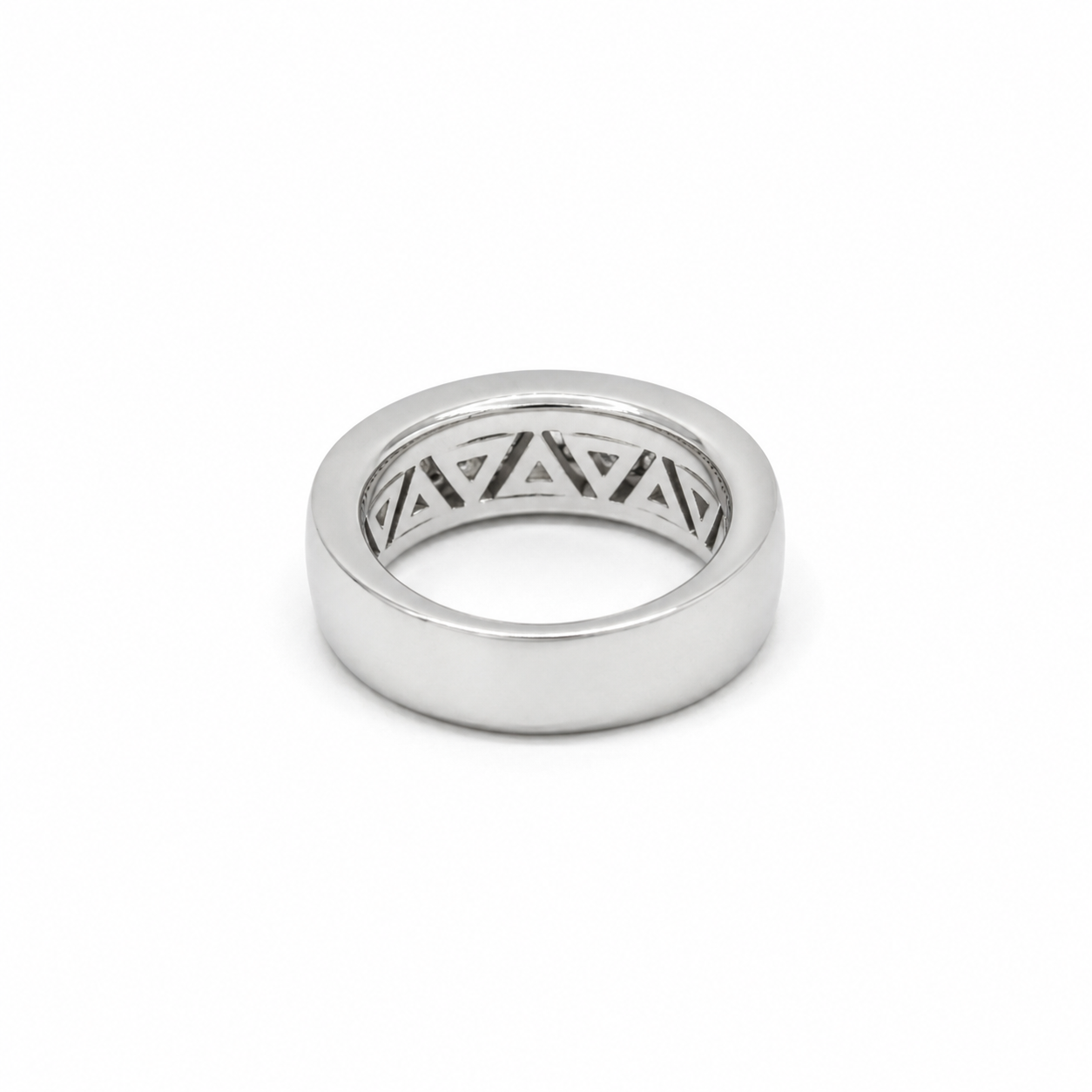 Bague Jonc - Or blanc avec pavage diamants
