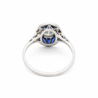 Art déco - Bague Or blanc et Platine - Saphirs et Diamants