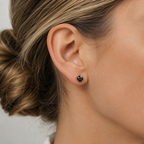 Boucles d’oreilles - Or jaune - Diamants noirs