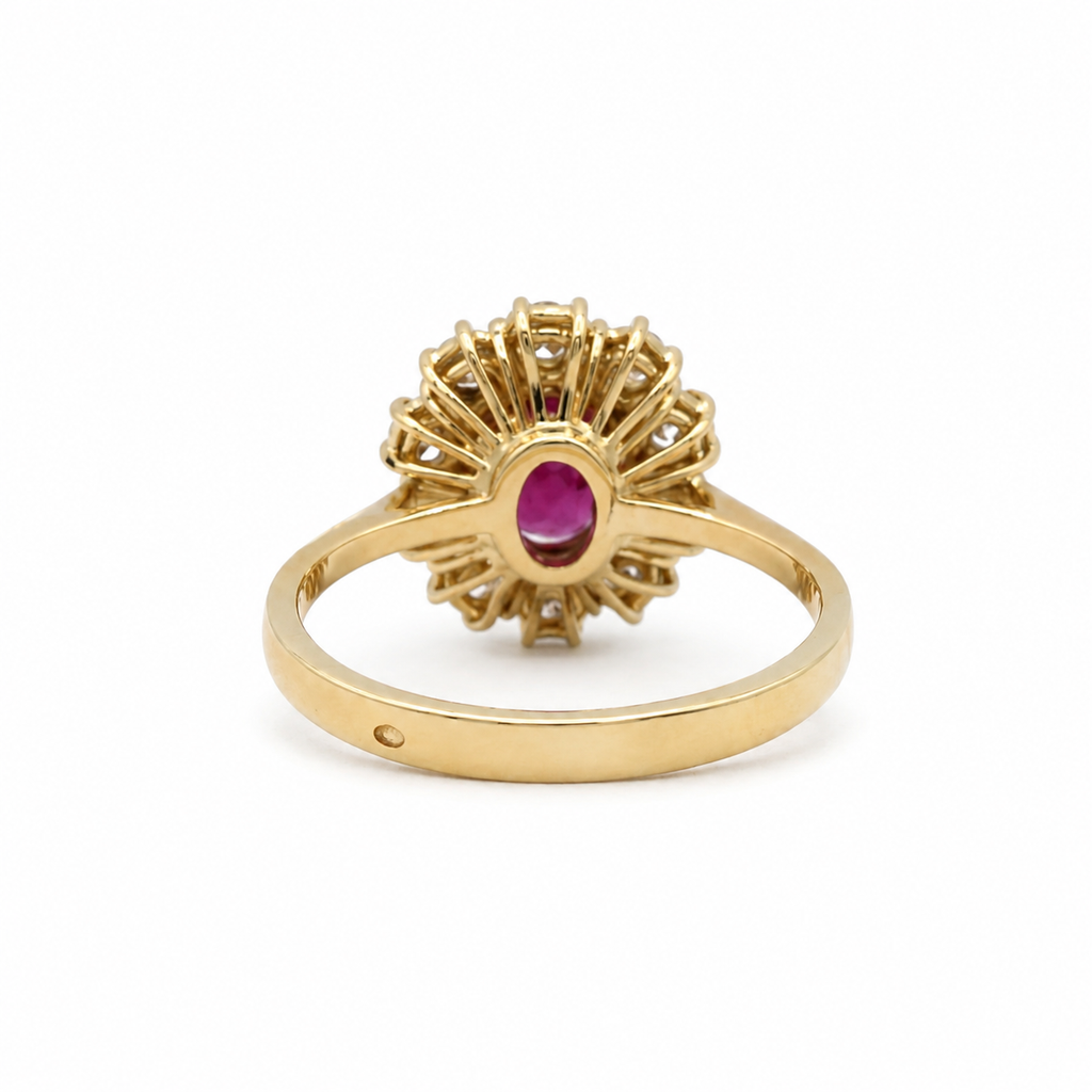 Bague Marguerite - Or jaune - Rubis et Diamants