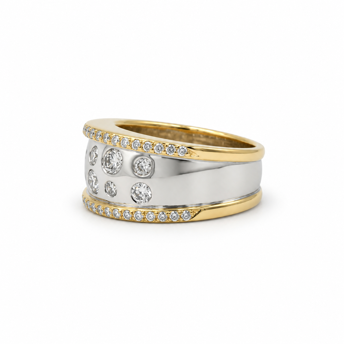 Bague Bandeau 2 ors - Diamants 1,35 carats