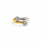 Diamond ring - Yellow gold and Platinum