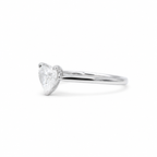 Bague Solitaire - Diamant Coeur - Or blanc