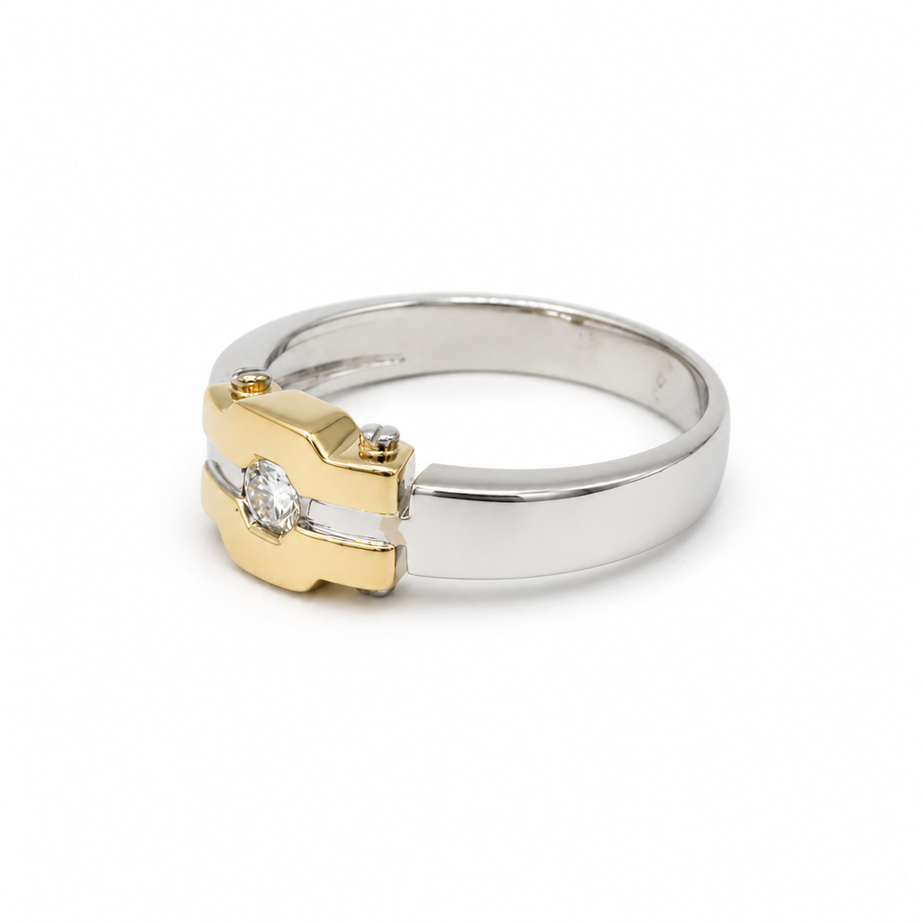 Art déco - Bague deux ors et Diamant
