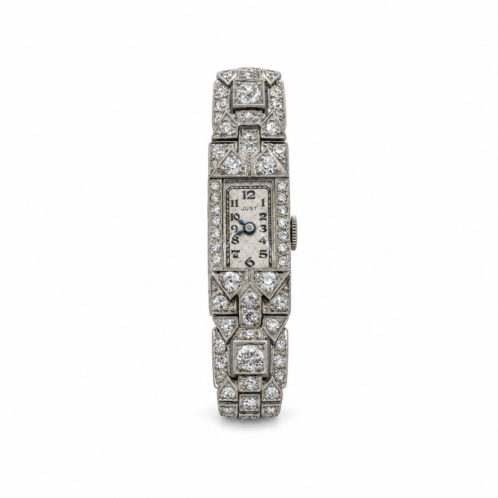 Art déco - Montre femme Platine et diamants