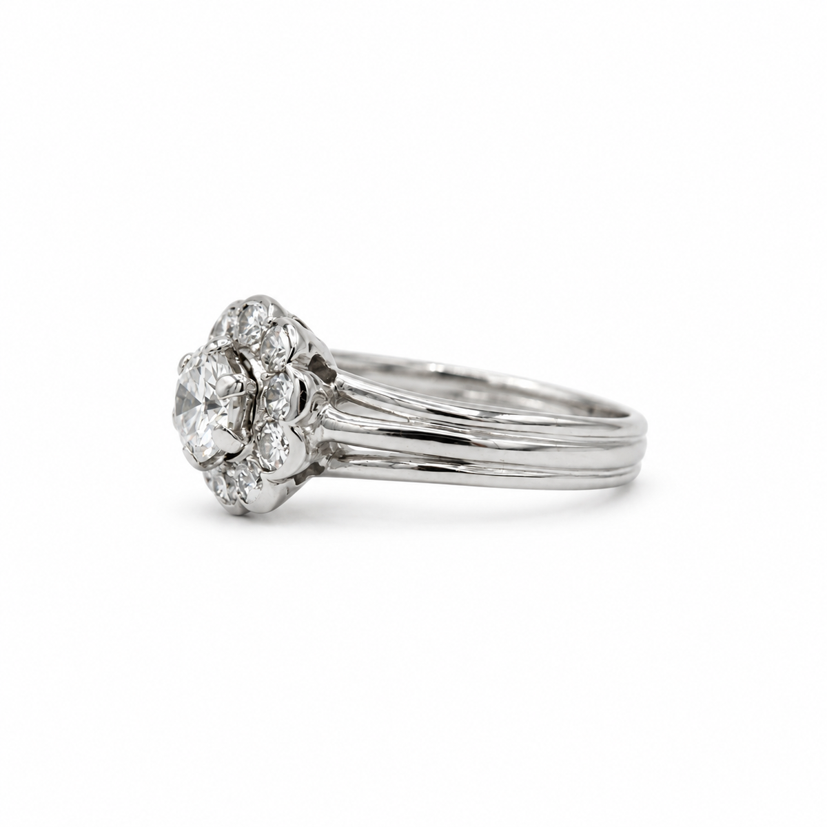 Bague Marguerite Platine et diamants