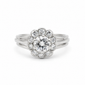 Bague Marguerite Platine et diamants