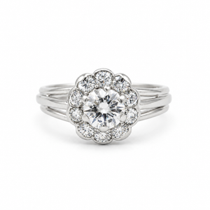 Bague Marguerite Platine et diamants