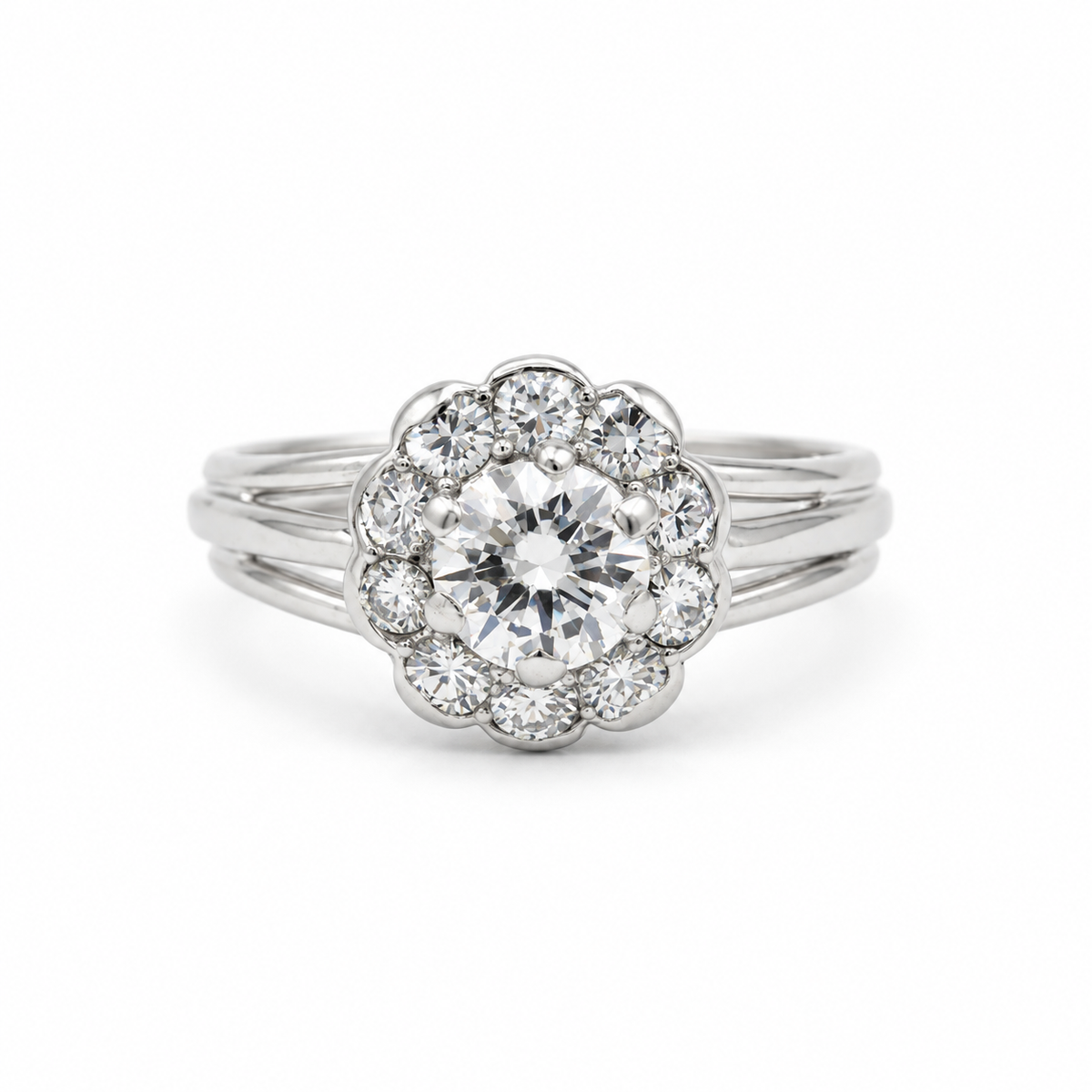 Bague Marguerite Platine et diamants