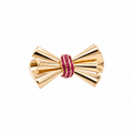 Broche Noeud Or rosé et rubis