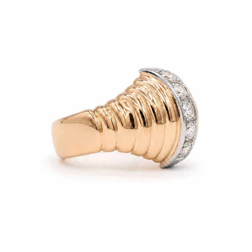 Bague Vintage - Or rosé et Diamants - 1940