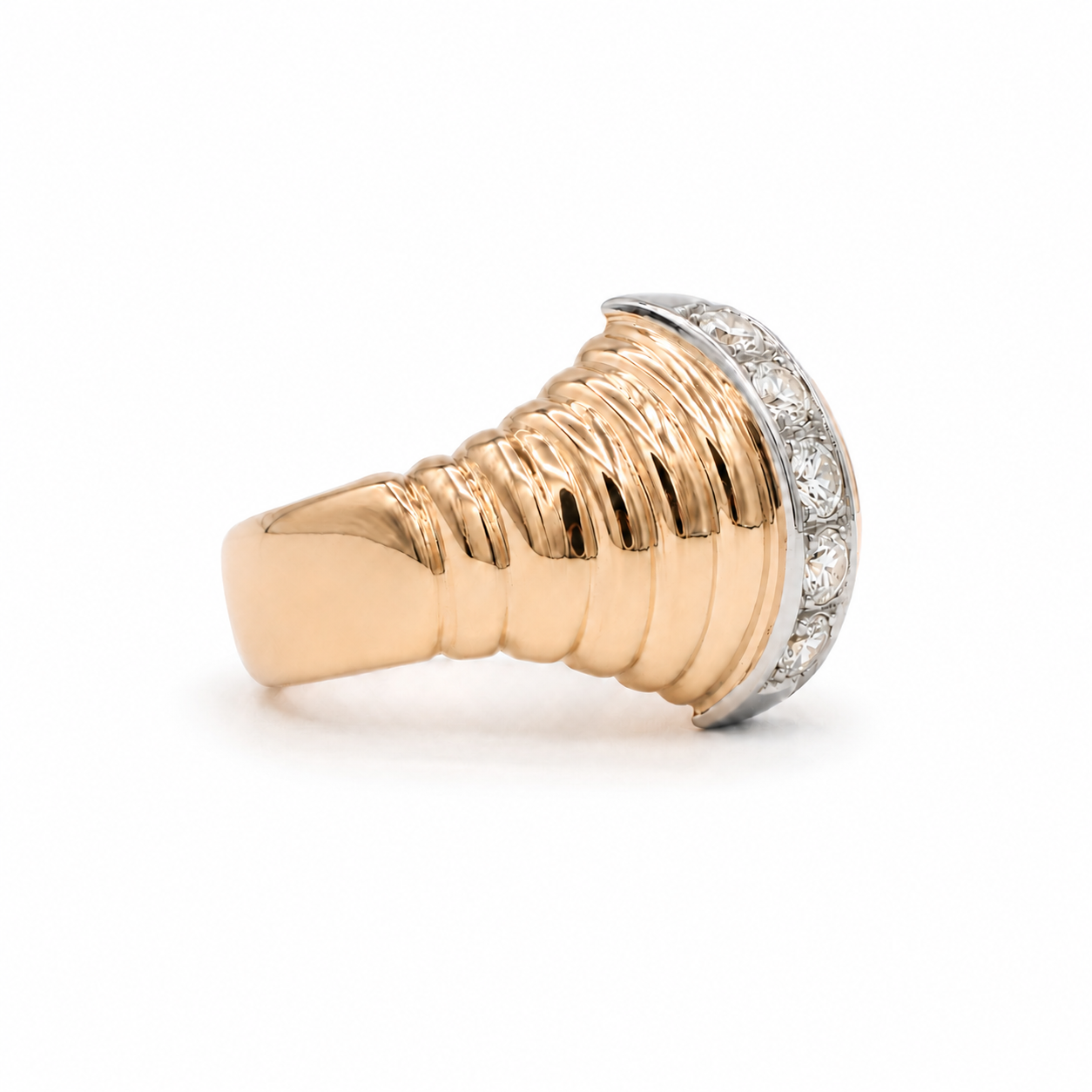 Bague Vintage - Or rosé et Diamants - 1940