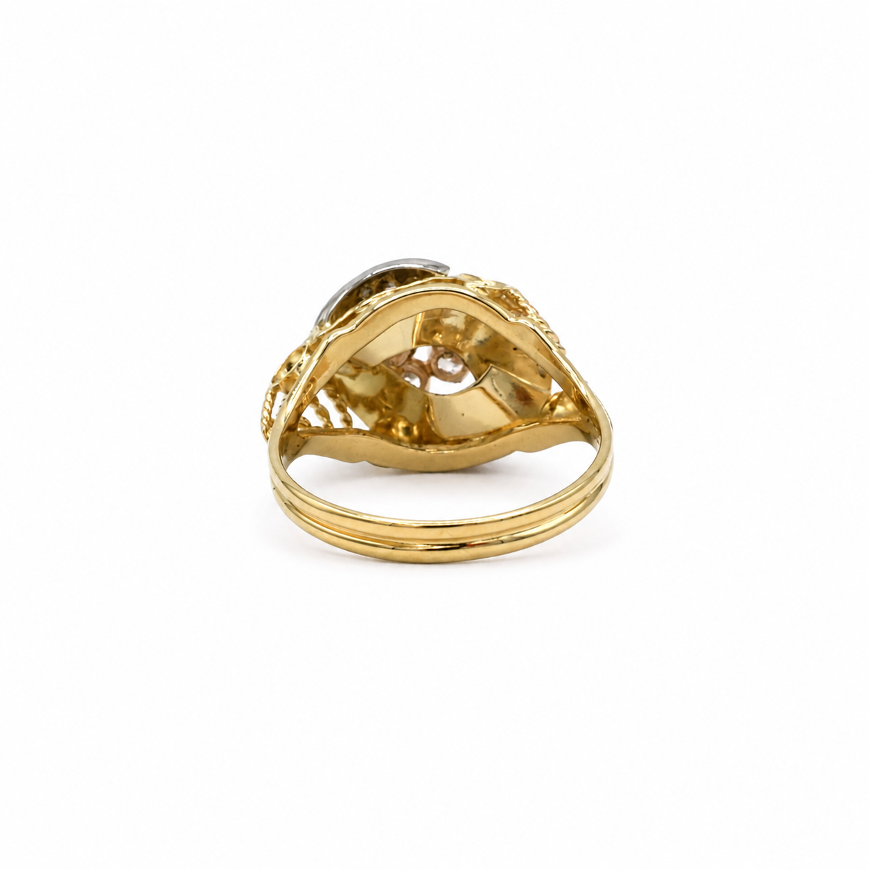 Bague Vintage - Or jaune et blanc - Diamants 0,60 carat