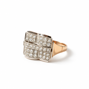 Tank Ring - Rose Gold and Diamonds