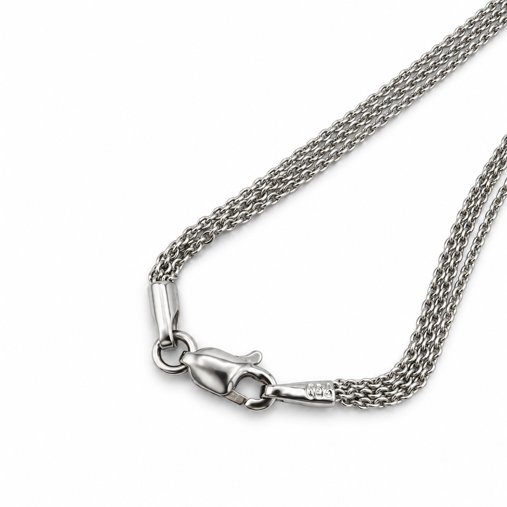 Collier Pendentif Or blanc  Diamants noirs et blancs