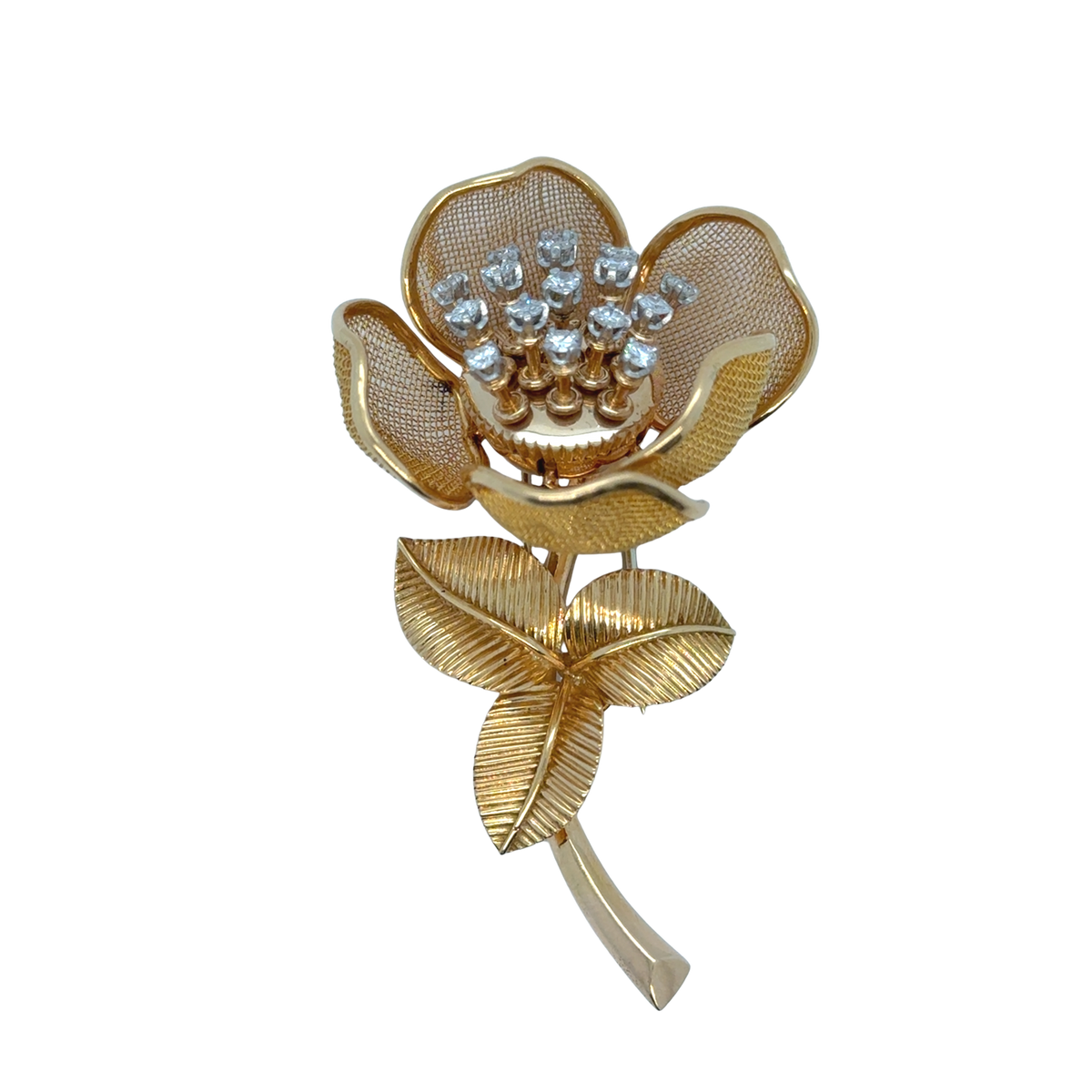 Piaget - Broche «  la trembleuse » - Or jaune  et Diamants - Année 60