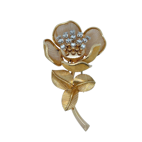 Piaget - Broche «  la trembleuse » - Or jaune  et Diamants - Année 60