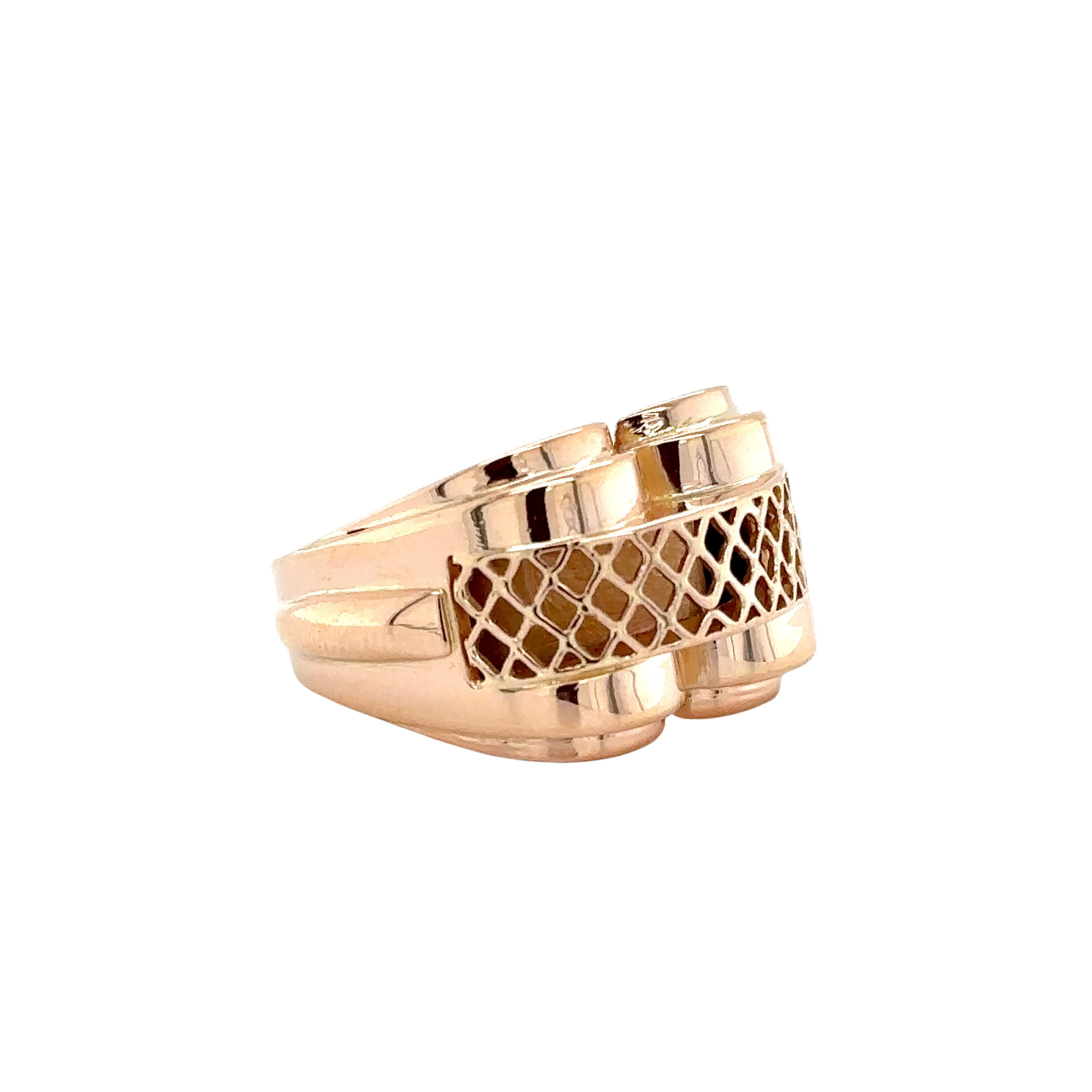 Bague Tank en Or Rose - 1950