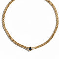 Collier - Or jaune - Saphir et diamants