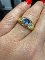 Bague Or Jaune - Saphir et Diamants