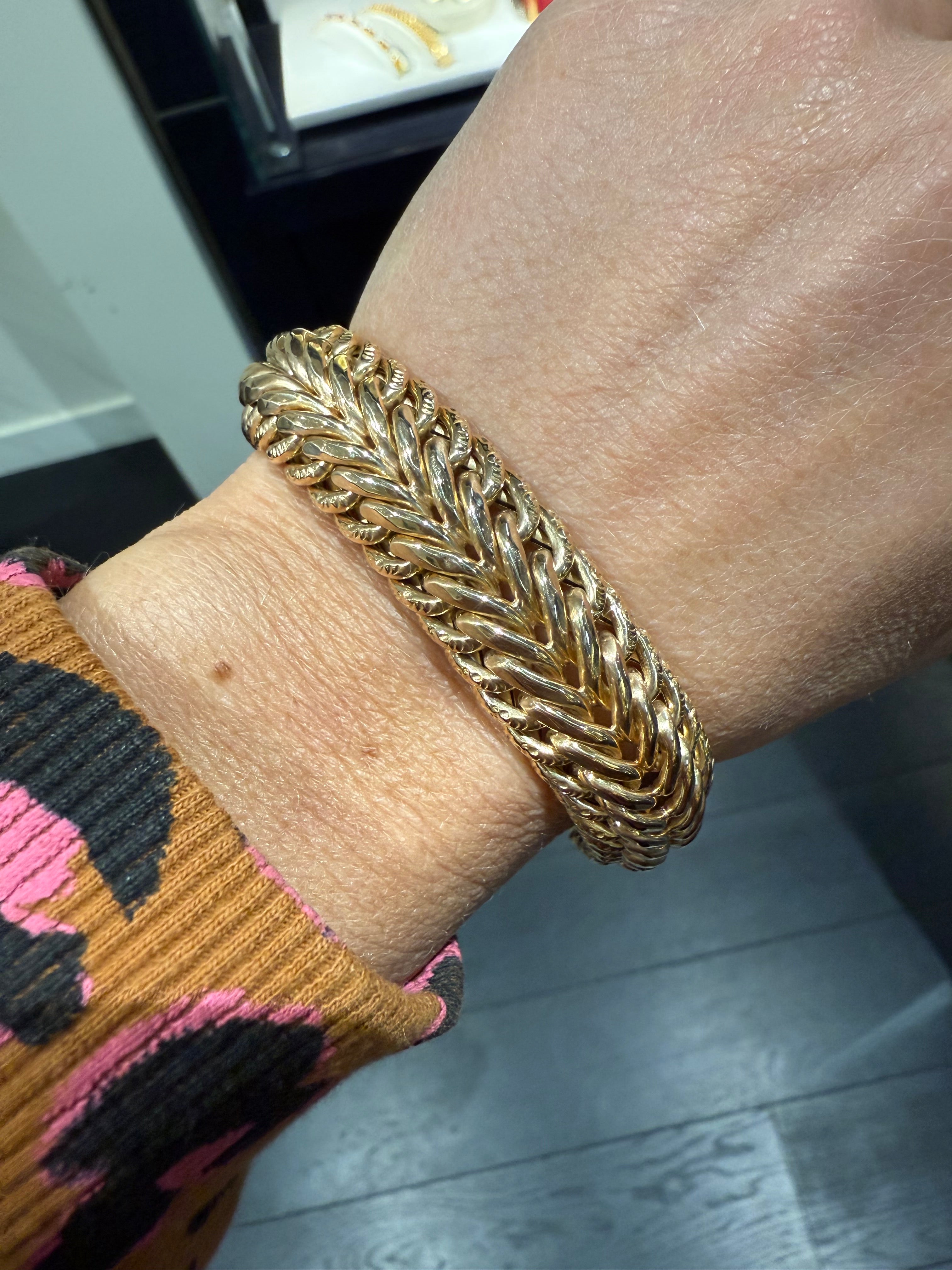 Bracelet Maille Tressée - Or jaune