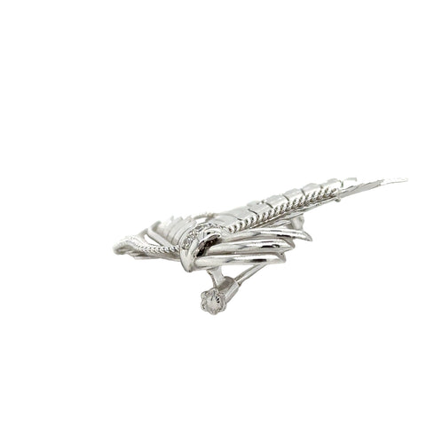 White Gold - Diamonds Sorted Foliage Brooch