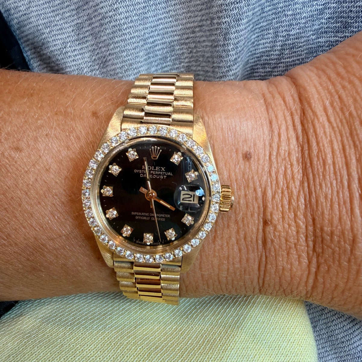 Rolex - Montre femme Date Just - Or jaune