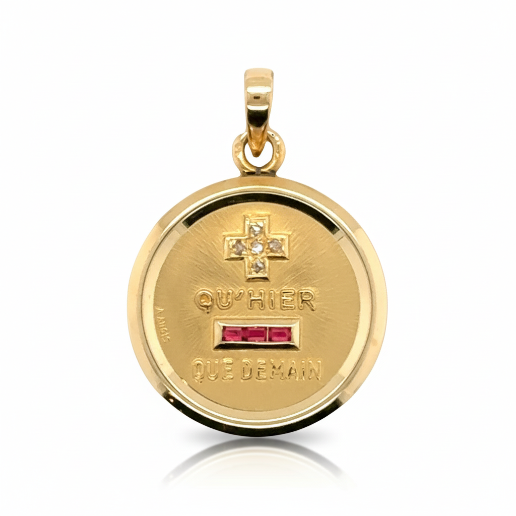 Augis - Love Medal - Yellow Gold - Rubies and Diamonds
