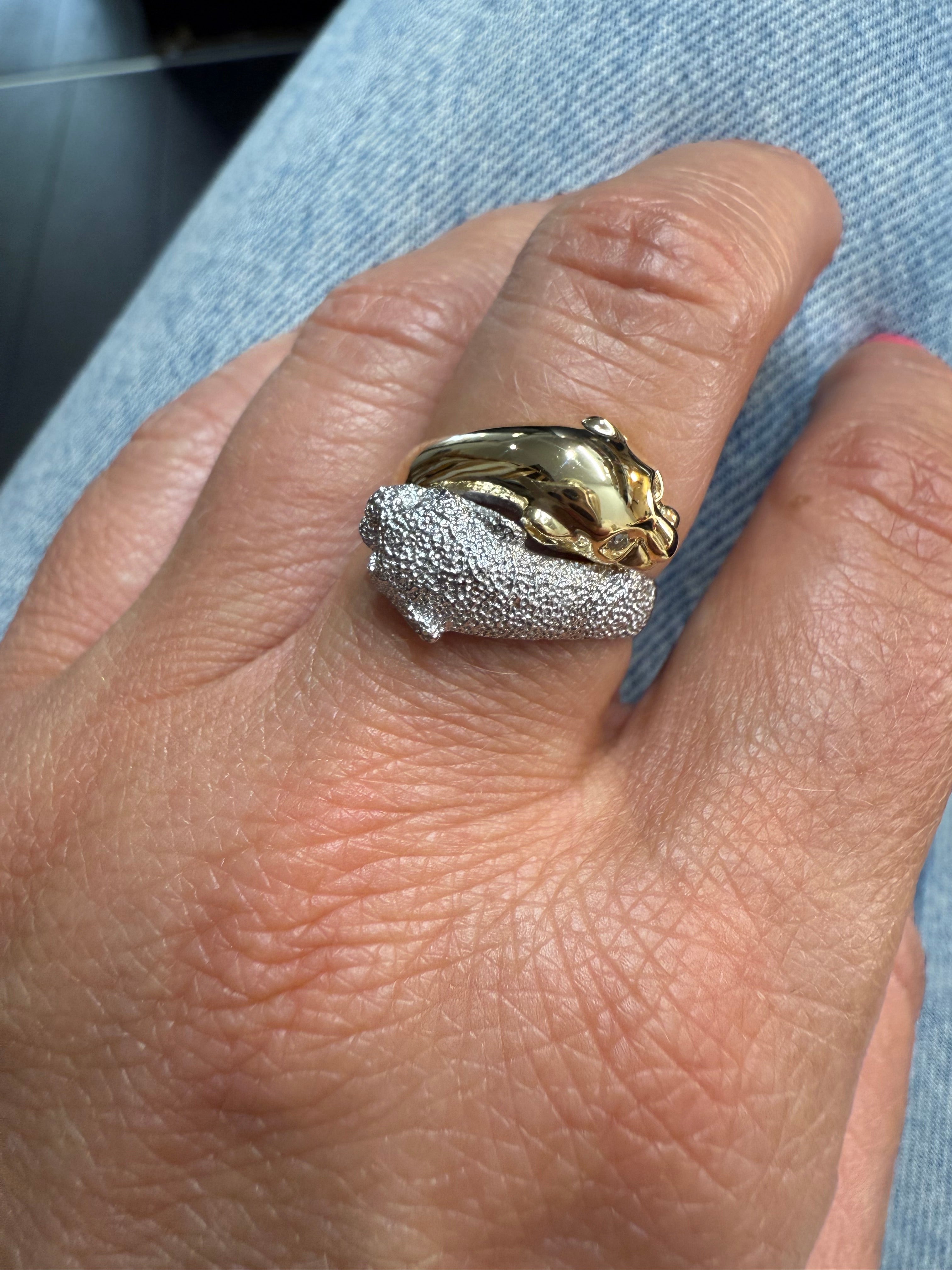 Bague Panthère Deux ors et Diamants